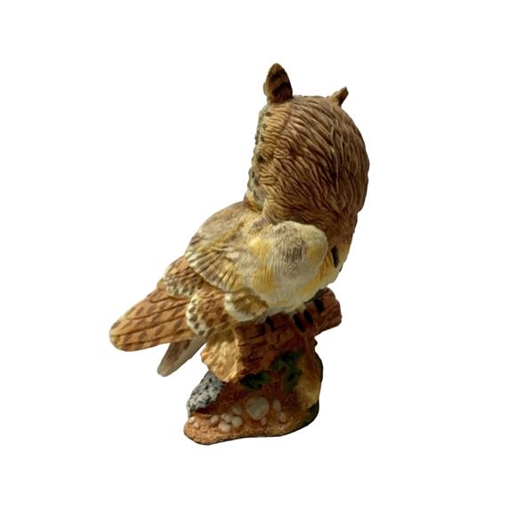 The Franklin Mint Long Eared Owl Vintage Resin Figurine - Picture 3 of 7